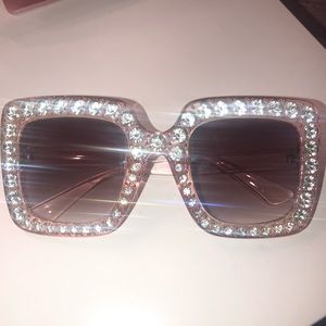 Pink Crystal Sunglasses